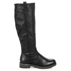 Juliet Cizme Negre Clasice Cu Fermoar negru Juliet Cizme Negre Clasice Cu Fermoar negru