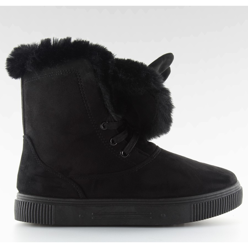 Cizme de zăpadă cu urechi negre DD38 negru