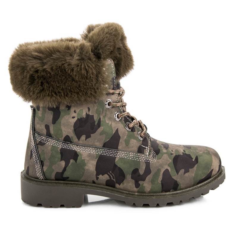 Queen Vivi Trappers camo cu blană verde