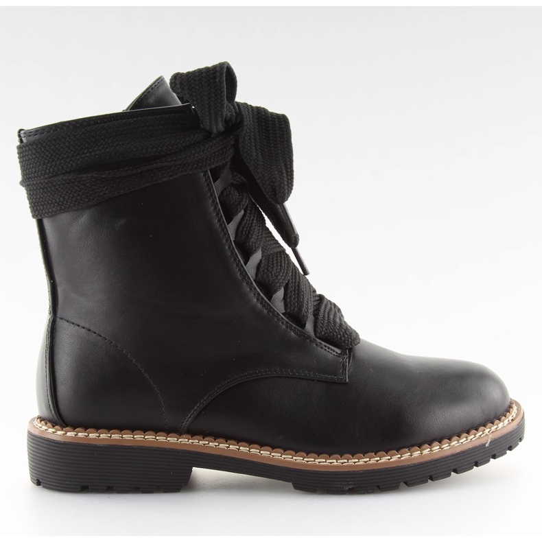 Cizme negre cu siret 8308 negre negru