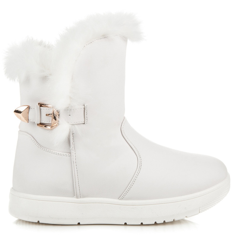Cizme de zăpadă din piele de căprioară alb