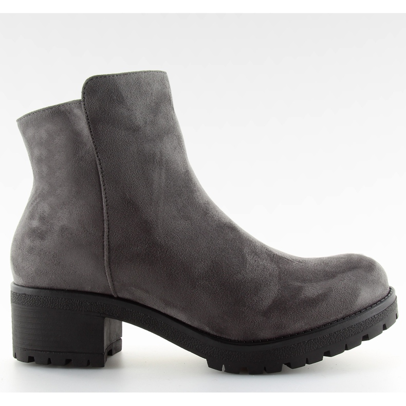 Cizme de dama gri cu toc lat Cizme de dama gri cu toc lat