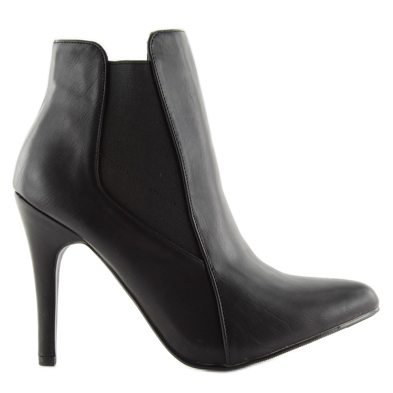 Cizme Negre Pe Toc Înalt Negru Mat 9095-43A