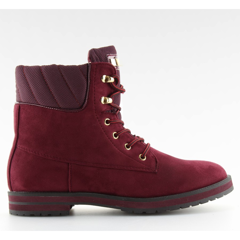 Cizme cu șireturi, vin visiniu roșu