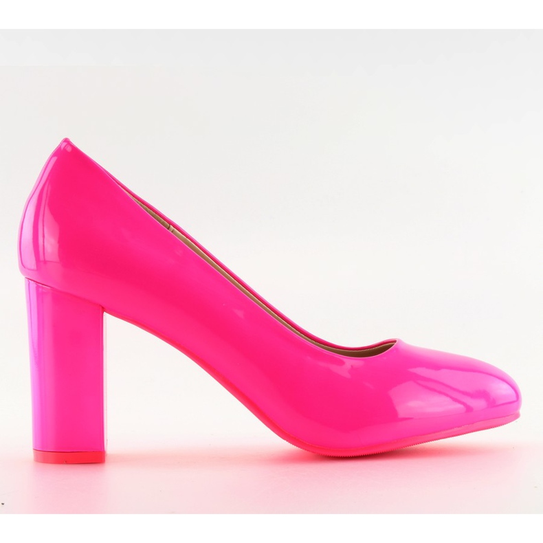 Pompe cu tocuri late roz B-59 Fushia