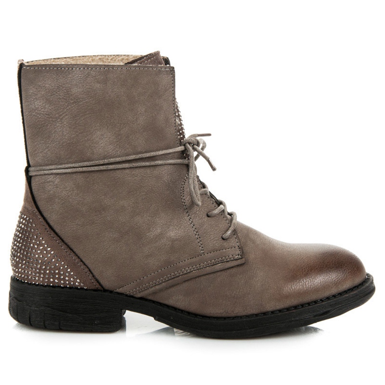 Queentina Cizme de lucru cu cristale maro