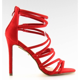 Sandale roșii pe un toc înalt LE039 roșu roşu