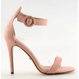 Sandale roz NF-17 roz pe toc înalt