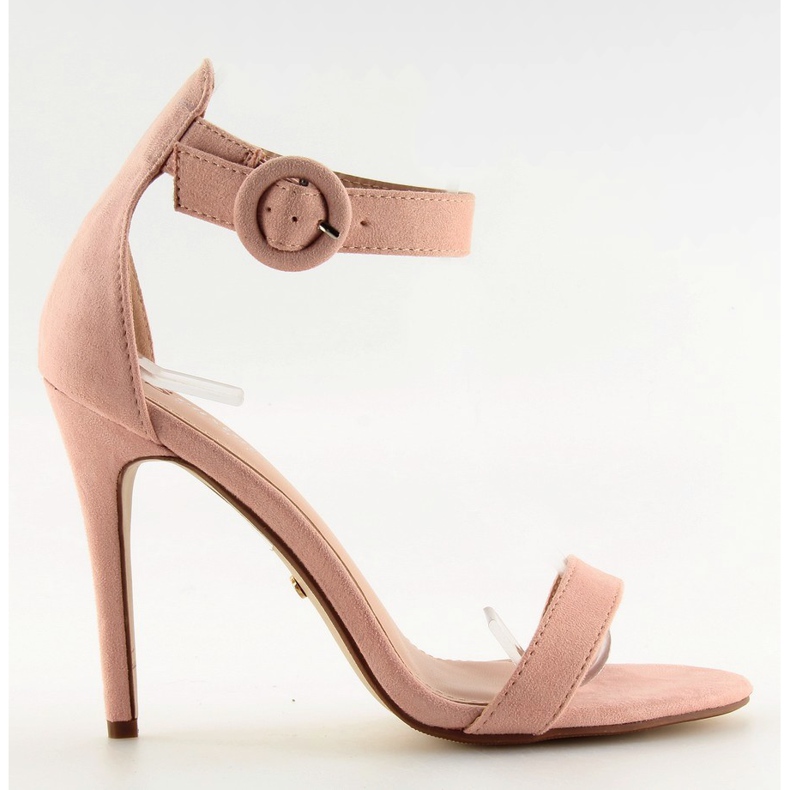 Sandale roz NF-17 roz pe toc înalt