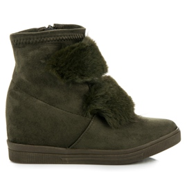 Tenisi cu pană cu blană verde