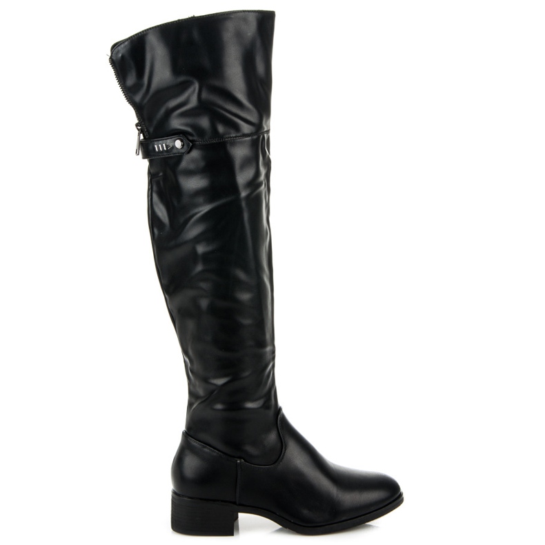 Cizme negre deasupra genunchiului negru