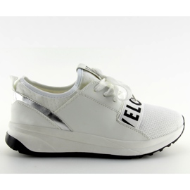 Pantofi sport pentru femei alb NB155P alb negru gri