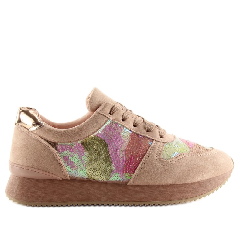Pantofi sport cu paiete roz LH10P Roz galben