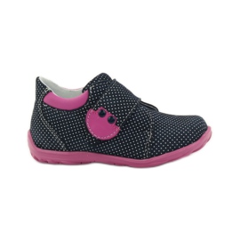 Pantofi pentru fete cu buline Ren But 1476 albastru marin roz albastru alb
