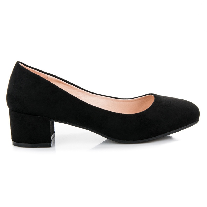 Best Shoes Pompe joase din piele intoarsa negru