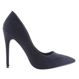 Papuci cu toc stiletto bleumarin 5101 Navy albastru marin Papuci cu toc stiletto bleumarin 5101 Navy albastru marin