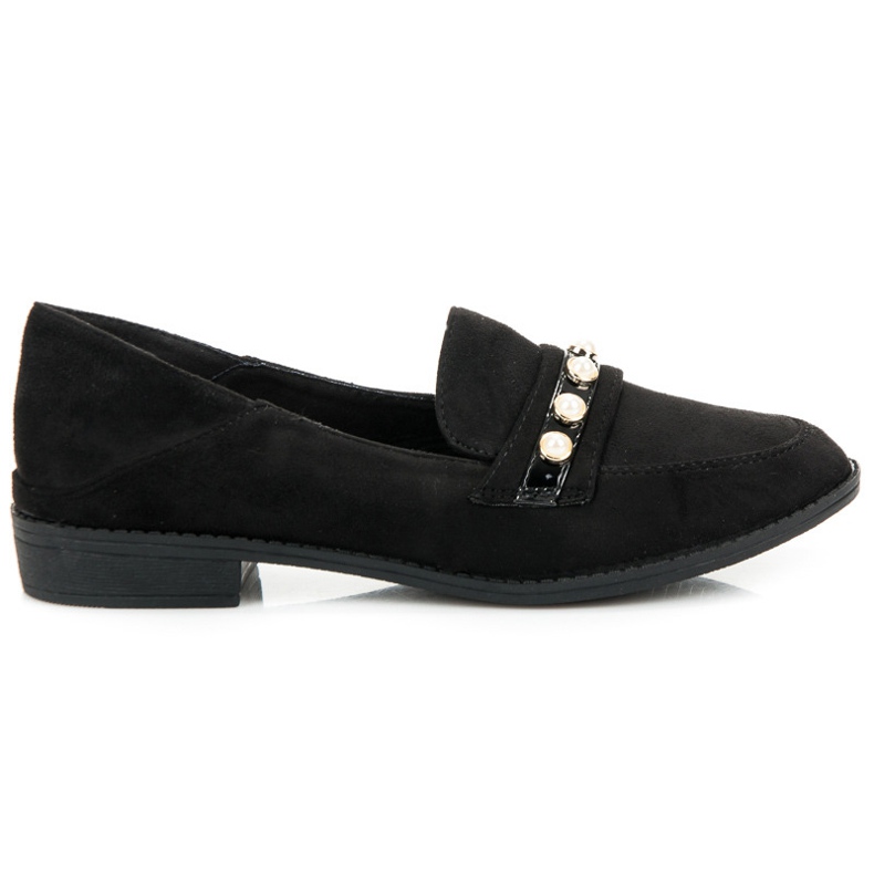 Sixth Sense Brogues din piele intoarsa cu perle negru