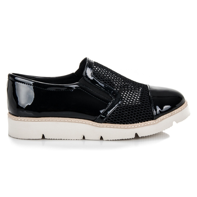 Vinceza Pantofi lacuiti cu plasa negru Vinceza Pantofi lacuiti cu plasa negru