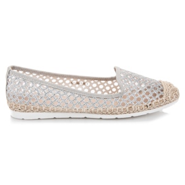 Vinceza Espadrile balerina ajurata gri