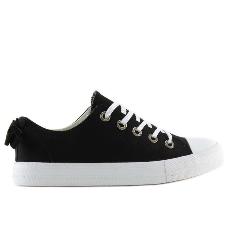 Adidasi negri de dama cu fundita 8935 Black negru Adidasi negri de dama cu fundita 8935 Black negru