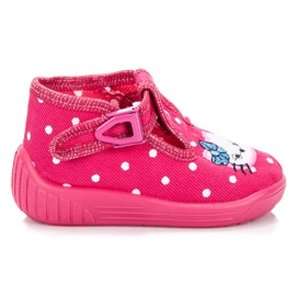 Reweks Pantofi polka dot roz