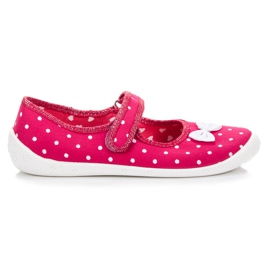 Reweks Pantofi polka dot de casă roz