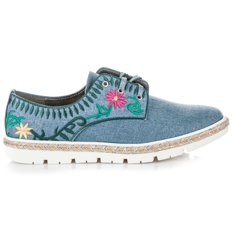 Kylie Pantofi de dama cu broderie albastru Kylie Pantofi de dama cu broderie albastru