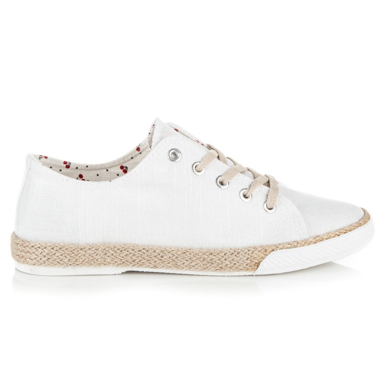 Kylie Espadrile cu șireturi alb