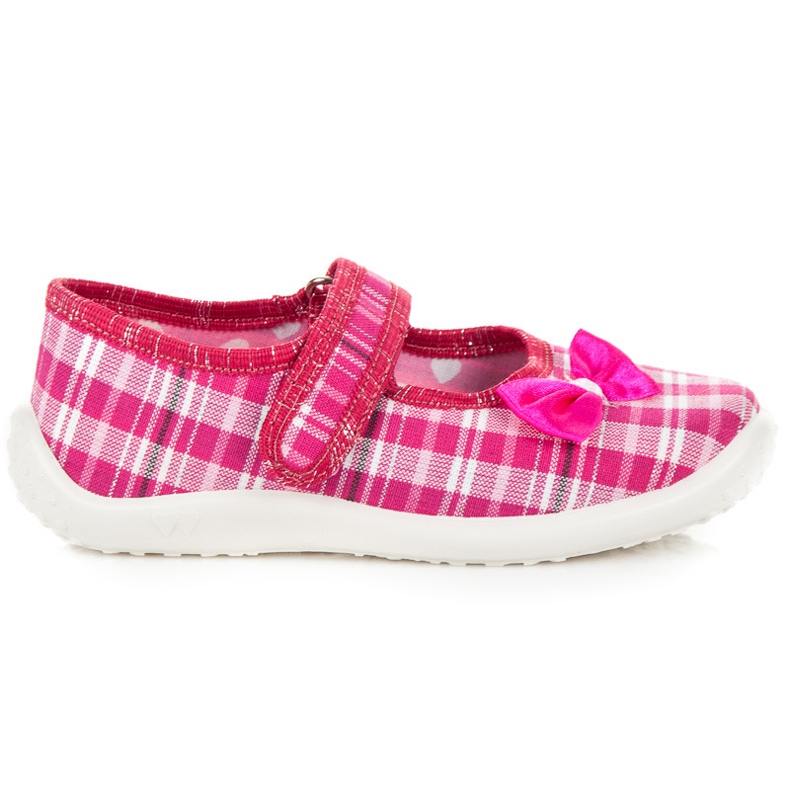 Reweks Balet de casa cu Velcro roz