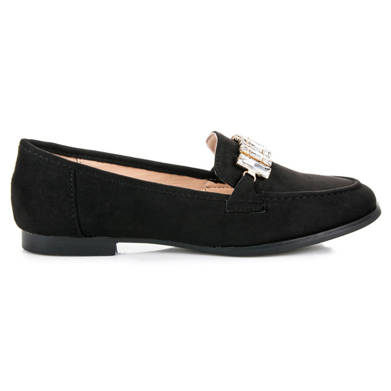 Vices Pantofi din piele intoarsa cu ornament negru