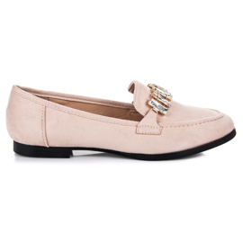 Vices Pantofi din piele intoarsa cu ornament maro