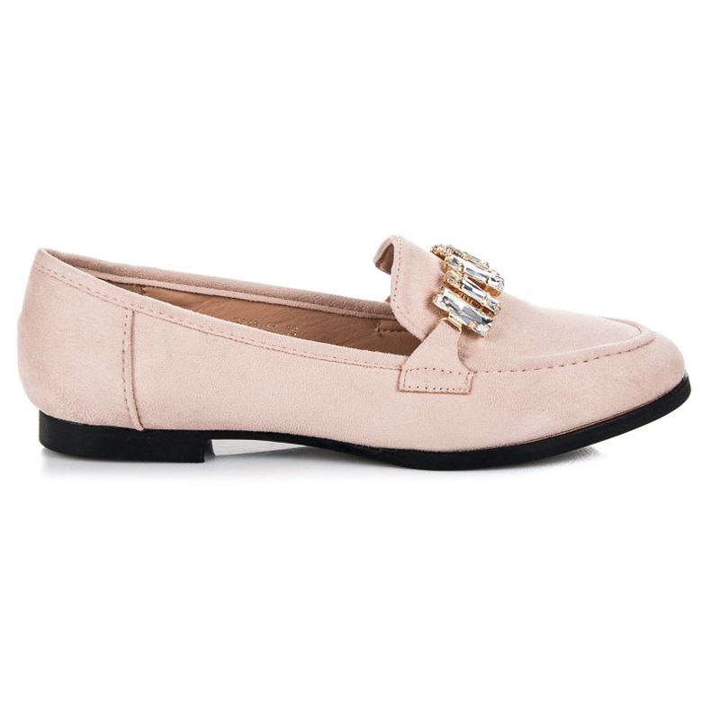 Vices Pantofi din piele intoarsa cu ornament maro