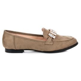 Vices Pantofi din piele intoarsa cu ornament verde