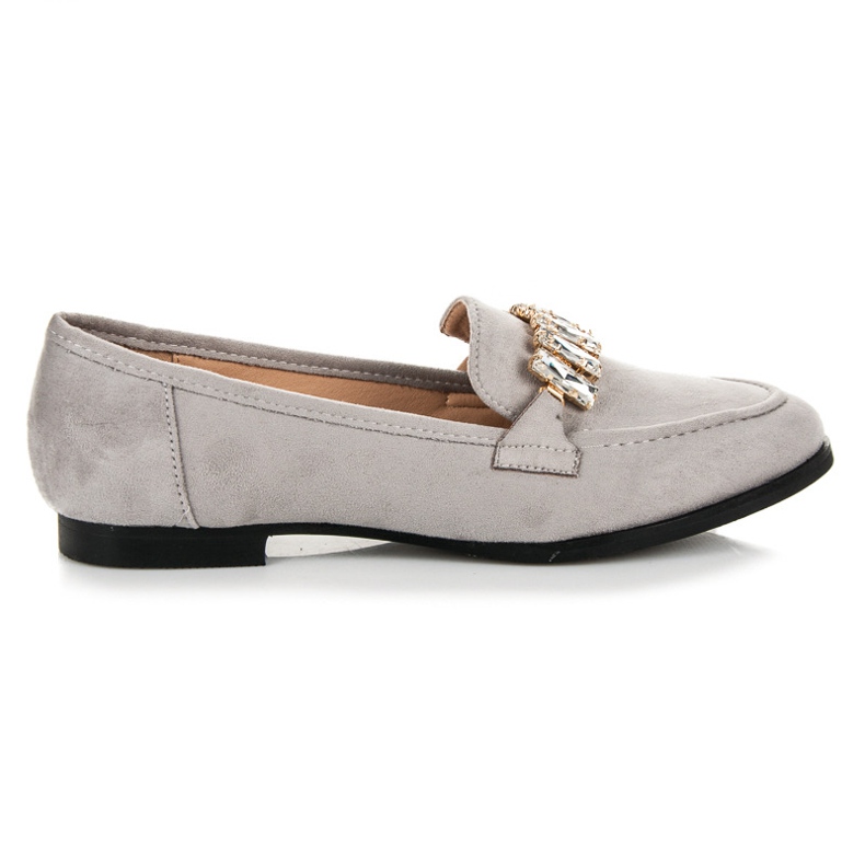 Vices Pantofi din piele intoarsa cu ornament gri