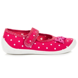 Reweks Pantofi polka dot de casă roz Reweks Pantofi polka dot de casă roz