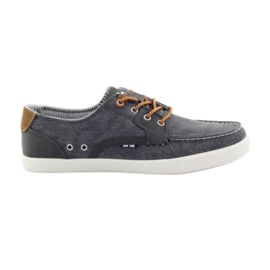 American Club American 205081 pantofi mocasin din material textil pentru bărbați gri American Club American 205081 pantofi mocasin din material textil pentru bărbați gri