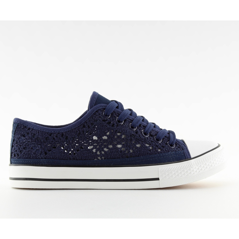 Adidași din dantelă bleumarin pentru femei NB89P Blue albastru marin