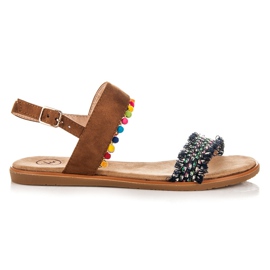 Kylie Sandale plate cu cataramă multicolor