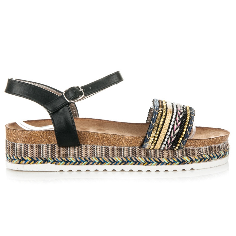 Kylie Sandale plate cu model negru Kylie Sandale plate cu model negru