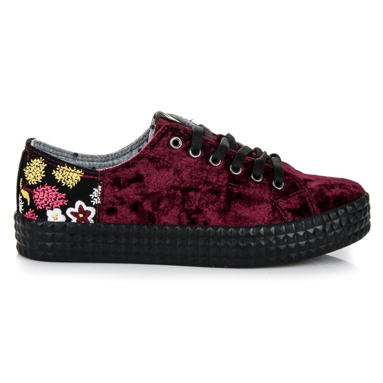 Kylie Adidași din Velour Burgundy multicolor roșu