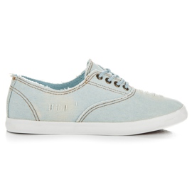 Seastar Tenisi din denim cu șireturi albastru