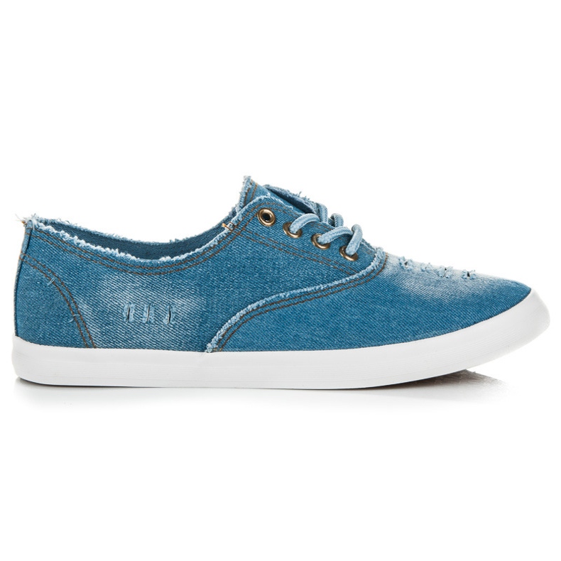 Seastar Tenisi din denim cu șireturi albastru
