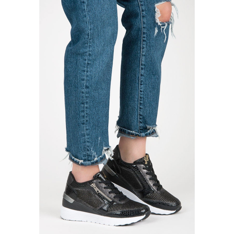 Kylie Pantofi sport pe o pană negru Kylie Pantofi sport pe o pană negru