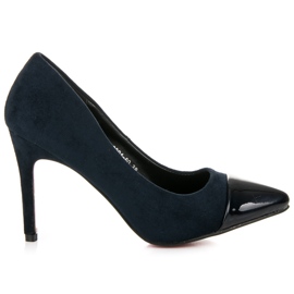 Erynn Stiletto de piele intoarsa bleumarin albastru