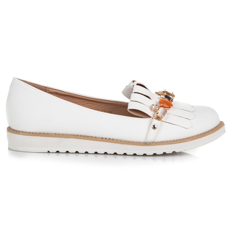 Vices Mocasini cu margele alb