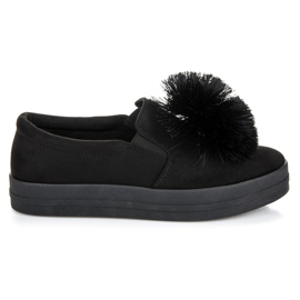 Vices Pantofi din piele intoarsa cu ciucuri negru Vices Pantofi din piele intoarsa cu ciucuri negru