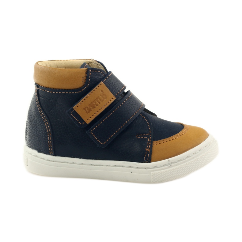 Pantofi băieți cu Velcro Bartuś albastru marin maro