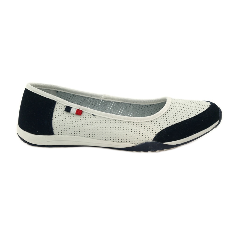 Balerini de dama din piele Filippo alb albastru marin Balerini de dama din piele Filippo alb albastru marin