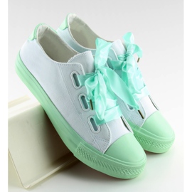 DC11 WHITE / VERDE adidasi albi si menta cu panglici