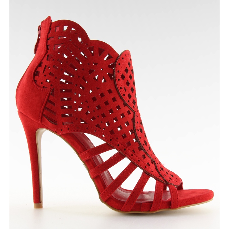 Cizme roșii cu vârf deschis M286 Red roșu